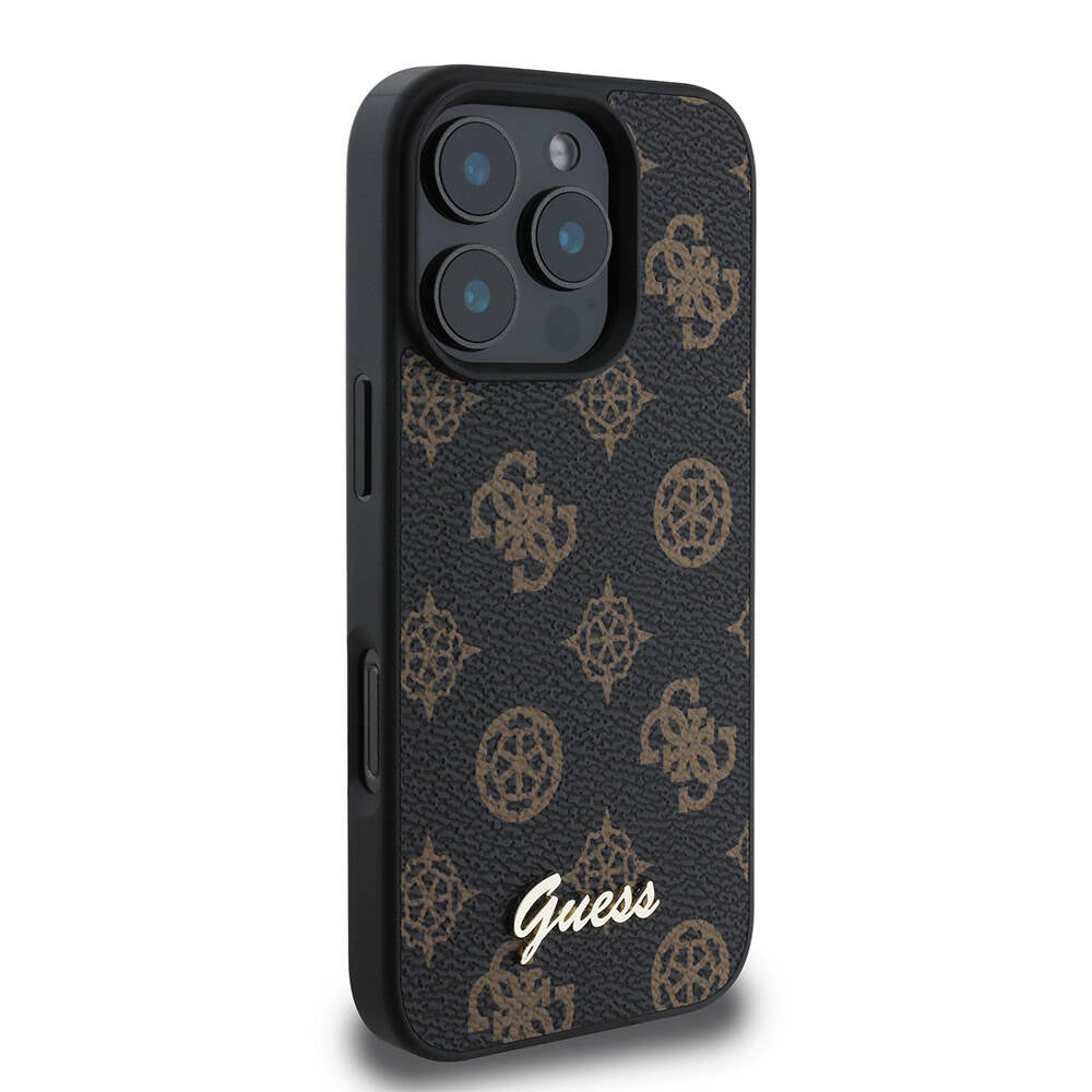 iPhone 16 Pro Kılıf Guess Orijinal Lisanslı M-safe Şarj Özellikli Yazı Logolu Peony Kılıf