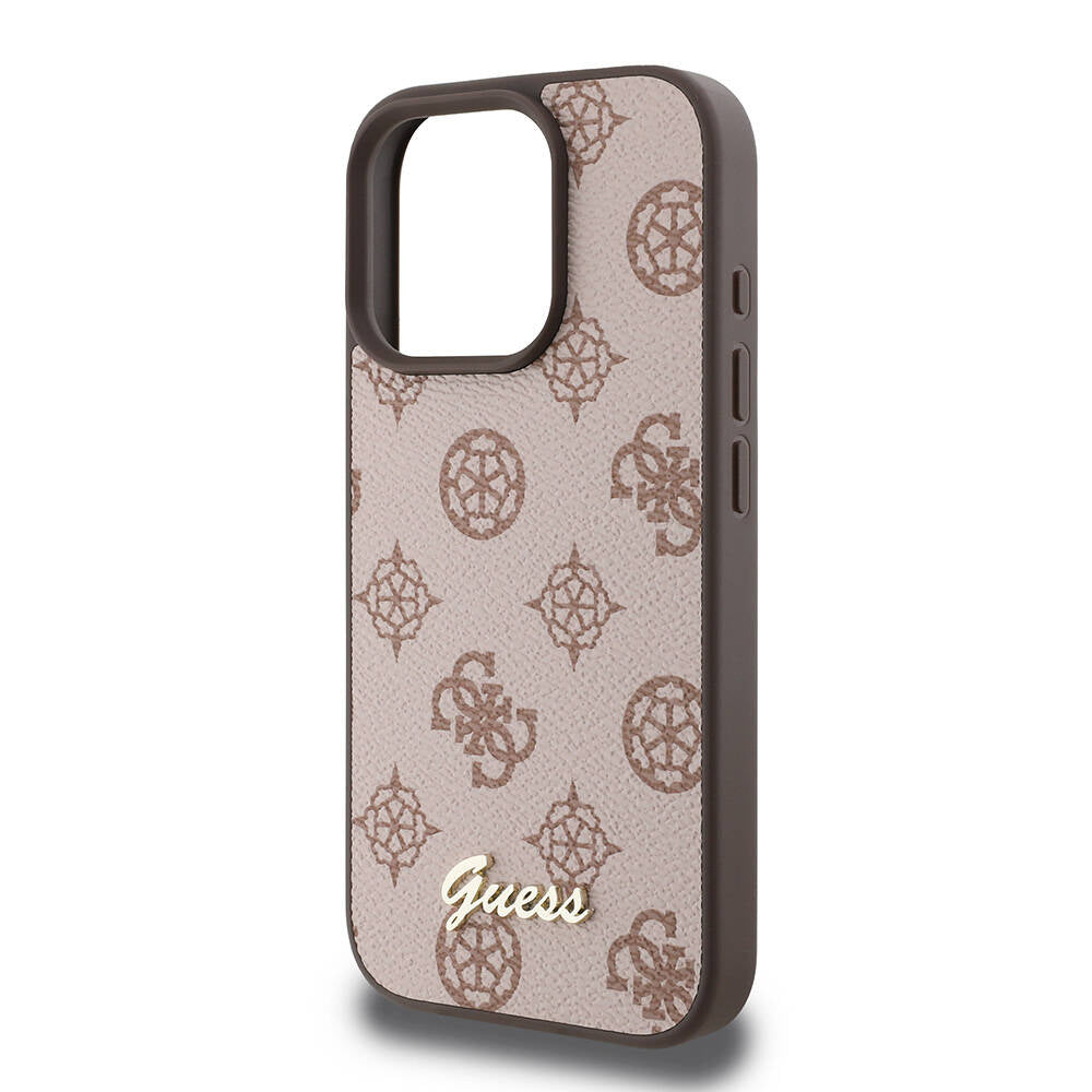iPhone 16 Pro Kılıf Guess Orijinal Lisanslı M-safe Şarj Özellikli Yazı Logolu Peony Kılıf