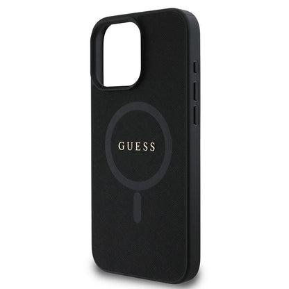 iPhone 16 Pro Kılıf Guess Orijinal Lisanslı M-safe Şarj Özellikli Yazı Logolu Saffiano Classic Kılıf