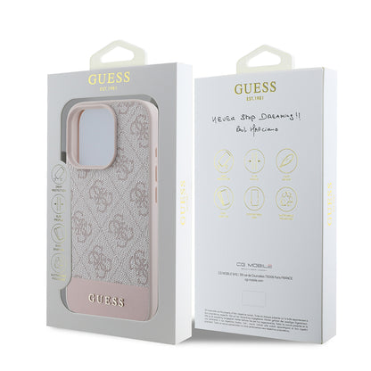 iPhone 16 Pro Kılıf Guess Orijinal Lisanslı PU Deri Şerit Logo Dizaynlı Kılıf