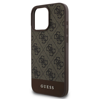 iPhone 16 Pro Kılıf Guess Orijinal Lisanslı PU Deri Şerit Logo Dizaynlı Kılıf