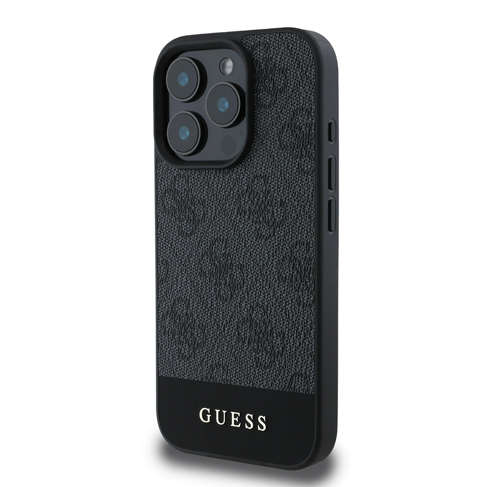 iPhone 16 Pro Kılıf Guess Orijinal Lisanslı PU Deri Şerit Logo Dizaynlı Kılıf