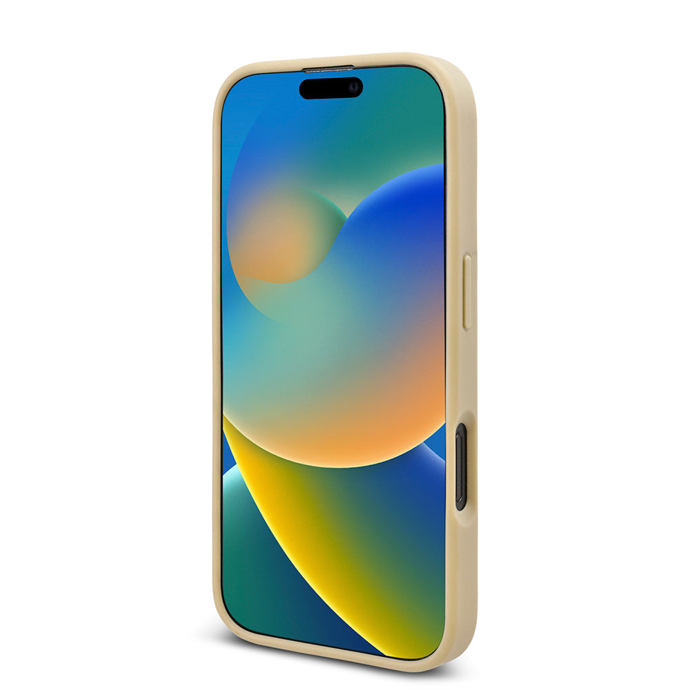 iPhone 16 Pro Kılıf Guess Orijinal Lisanslı Taşlı Arka Yüzey Üçgen Logolu Kılıf