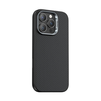 iPhone 16 Pro Kılıf Karbon Fiber M-safe Şarj Özellikli Kamerra Kontrol Butonlu Benks Hybrid ArmorPro 600D Kevlar Kılıf