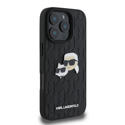 iPhone 16 Pro Kılıf Karl Lagerfeld Orijinal Lisanslı K&C Heads Monogram Pin Kılıf