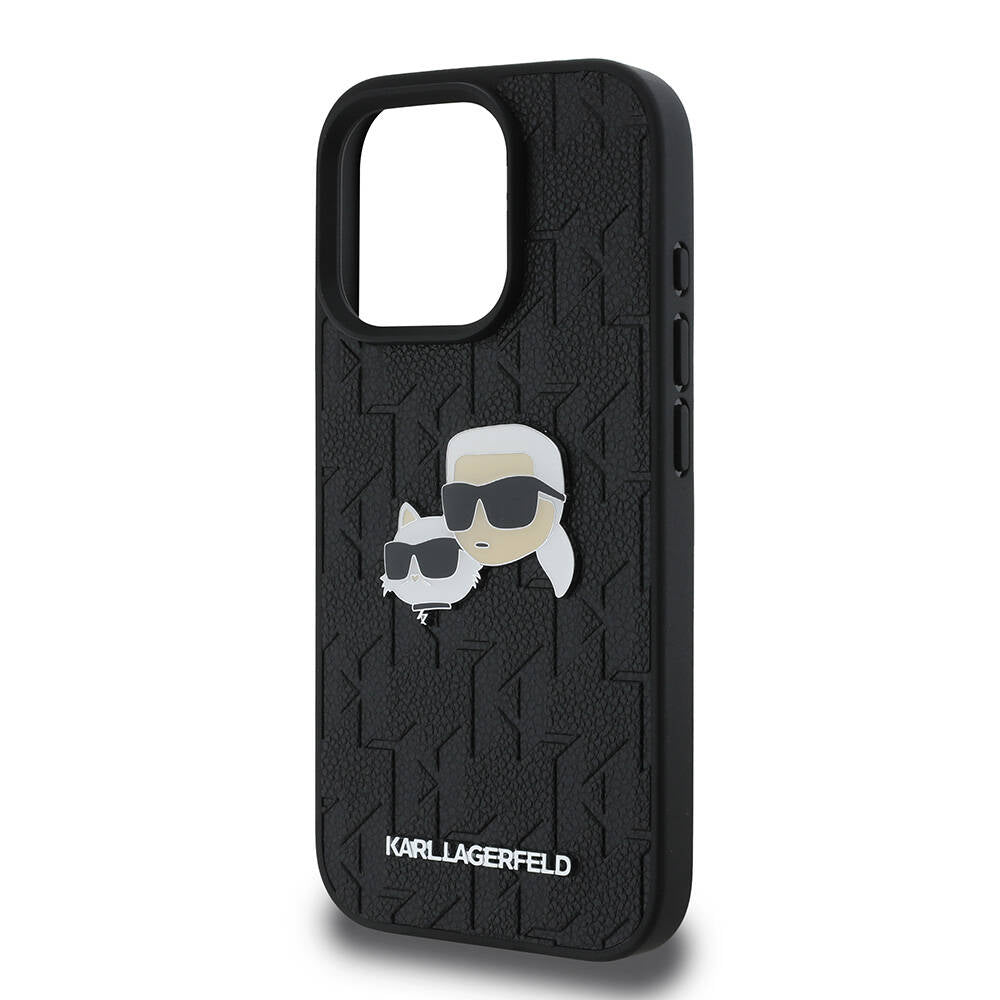 iPhone 16 Pro Kılıf Karl Lagerfeld Orijinal Lisanslı K&C Heads Monogram Pin Kılıf