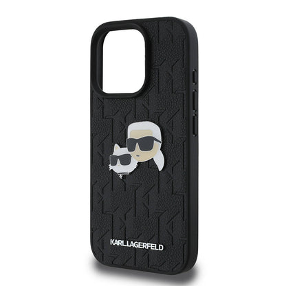 iPhone 16 Pro Kılıf Karl Lagerfeld Orijinal Lisanslı K&C Heads Monogram Pin Kılıf