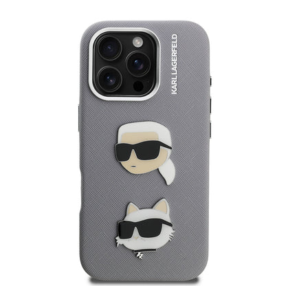 iPhone 16 Pro Kılıf Karl Lagerfeld Orijinal Lisanslı K&C Heads Pin Kılıf