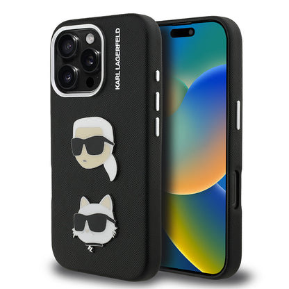 iPhone 16 Pro Kılıf Karl Lagerfeld Orijinal Lisanslı K&C Heads Pin Kılıf