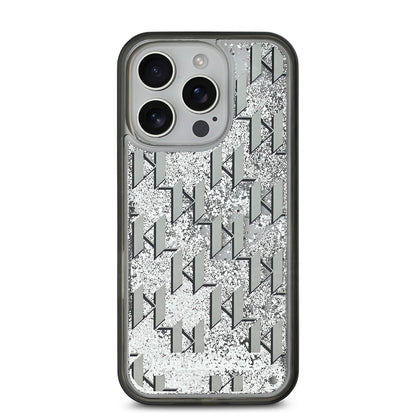 iPhone 16 Pro Kılıf Karl Lagerfeld Orijinal Lisanslı Simli KL Yazılı Monogram Gradient Kılıf