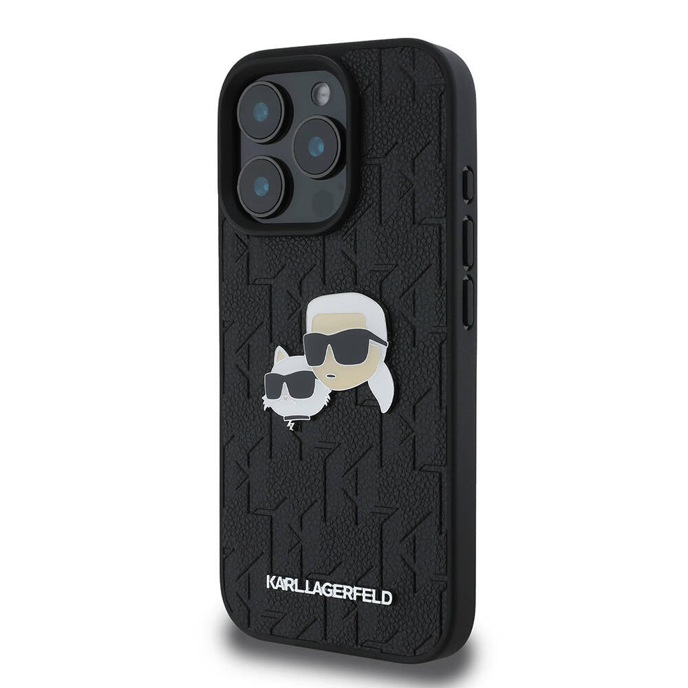 iPhone 16 Pro Kılıf Karl Lagerfeld orijinal Lisanslı K&C Heads Monogram Pin Kılıf