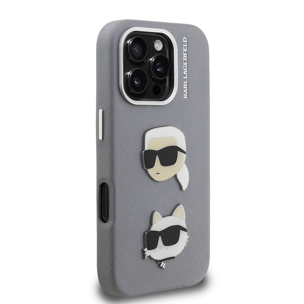 iPhone 16 Pro Kılıf Karl Lagerfeld orijinal Lisanslı K&C Heads Pin Kılıf