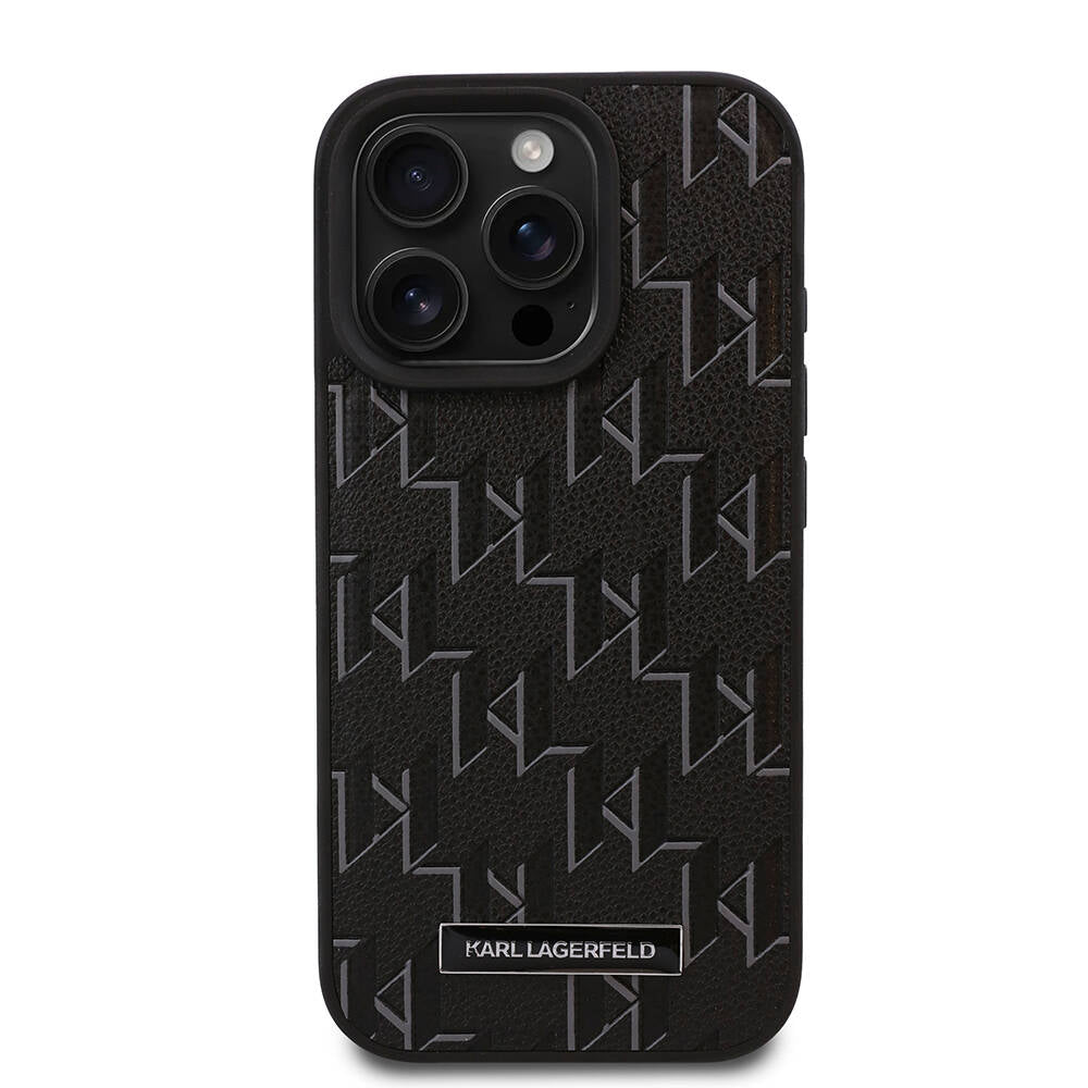 iPhone 16 Pro Kılıf Karl Lagerfeld orijinal Lisanslı M-safe Şarj Özellikli KL Yazılı Hot Stamp Kılıf