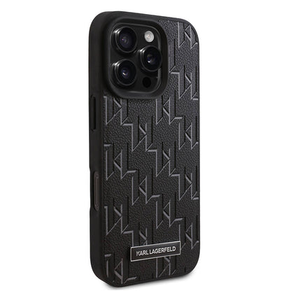 iPhone 16 Pro Kılıf Karl Lagerfeld orijinal Lisanslı M-safe Şarj Özellikli KL Yazılı Hot Stamp Kılıf