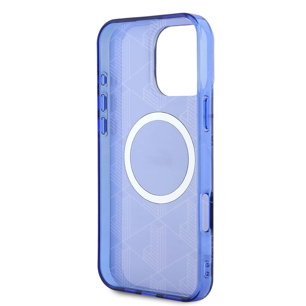 iPhone 16 Pro Kılıf Lacoste Orijinal Lisanslı M-safe Şarj Özellikli IML Baskılı Gümüş Timsah Logolu Monogram Kılıf