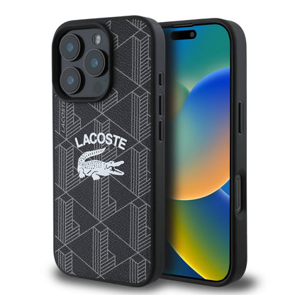 iPhone 16 Pro Kılıf Lacoste Orijinal Lisanslı M-safe Şarj Özellikli Mono Vintage Logo Kılıf