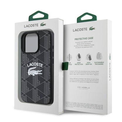iPhone 16 Pro Kılıf Lacoste Orijinal Lisanslı M-safe Şarj Özellikli Mono Vintage Logo Kılıf