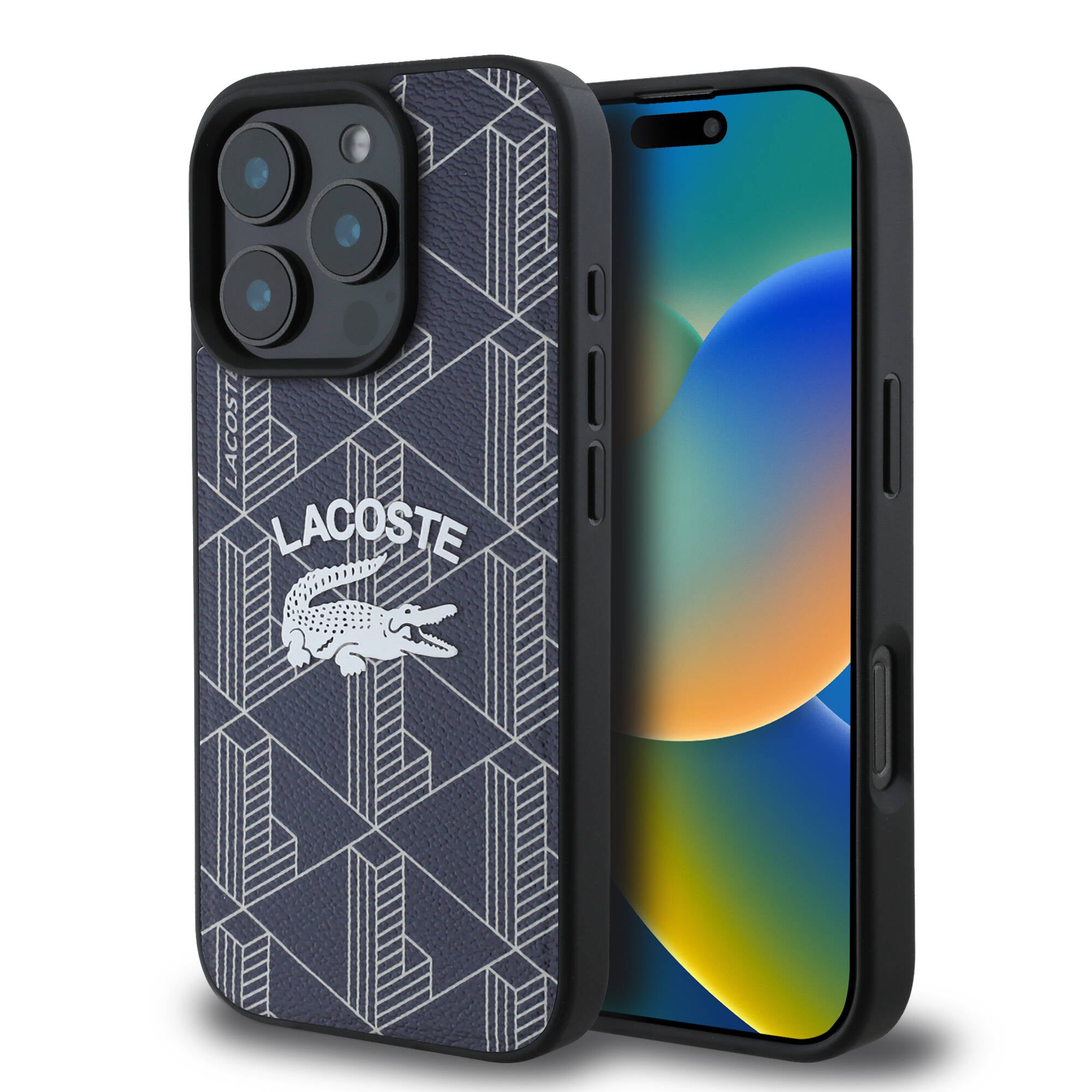 iPhone 16 Pro Kılıf Lacoste orijinal Lisanslı M-safe Şarj Özellikli Mono Vintage Logo Kılıf