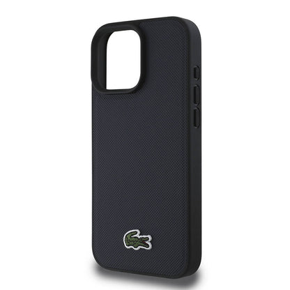 iPhone 16 Pro Kılıf Lacoste orijinal Lisanslı PU Pike Desenli Arka Yüzey İkonik Timsah Dokuma Logolu Kılıf