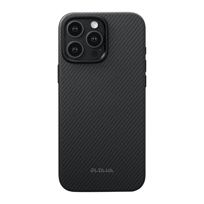 iPhone 16 Pro Kılıf M-safe Şarj Özellikli Aramid Fiber Pitaka Military-Grade Classic Serisi New Logo Black-Grey Twill Kılıf
