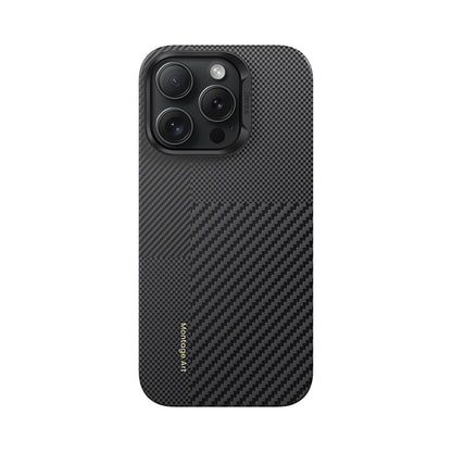 iPhone 16 Pro Kılıf M-safe Şarj Özellikli Karbon Fiber Metal Kamera Çerçeveli Benks Montage ArmorAir Kevlar Kılıf