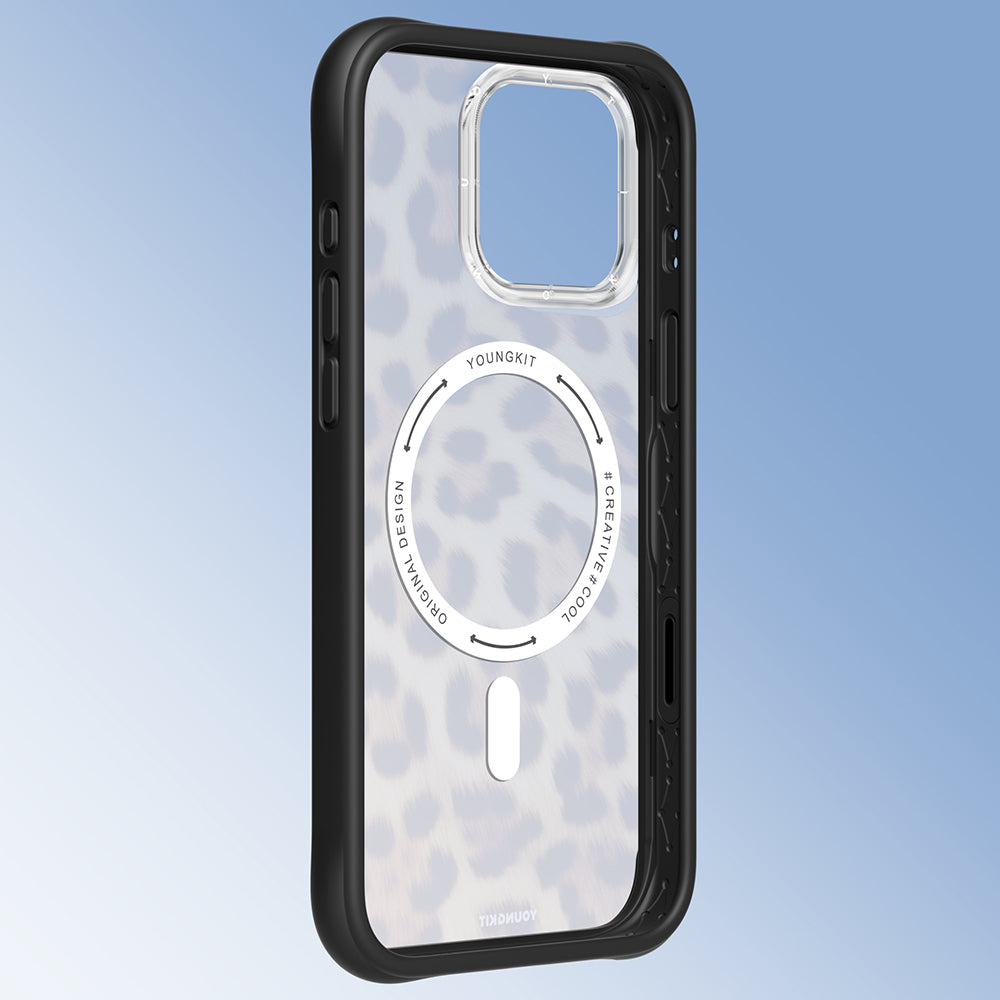 iPhone 16 Pro Kılıf M-safe Şarj Özellikli Youngkit Leopard Serisi Kılıf