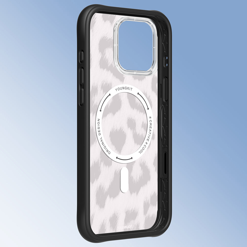 iPhone 16 Pro Kılıf M-safe Şarj Özellikli Youngkit Leopard Serisi Kılıf