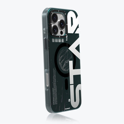 iPhone 16 Pro Kılıf M-safe Şarj Özellikli Airbagli Hologram Tasarımlı Youngkit Interstellar Serisi Kılıf