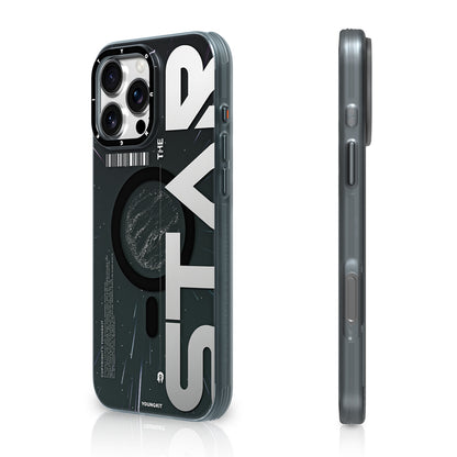 iPhone 16 Pro Kılıf M-safe Şarj Özellikli Airbagli Hologram Tasarımlı Youngkit Interstellar Serisi Kılıf
