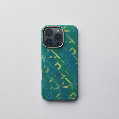 iPhone 16 Pro Kılıf M-safe Şarj Özellikli Aramid Fiber Pitaka Tactile Woven Monogram Serisi Kılıf
