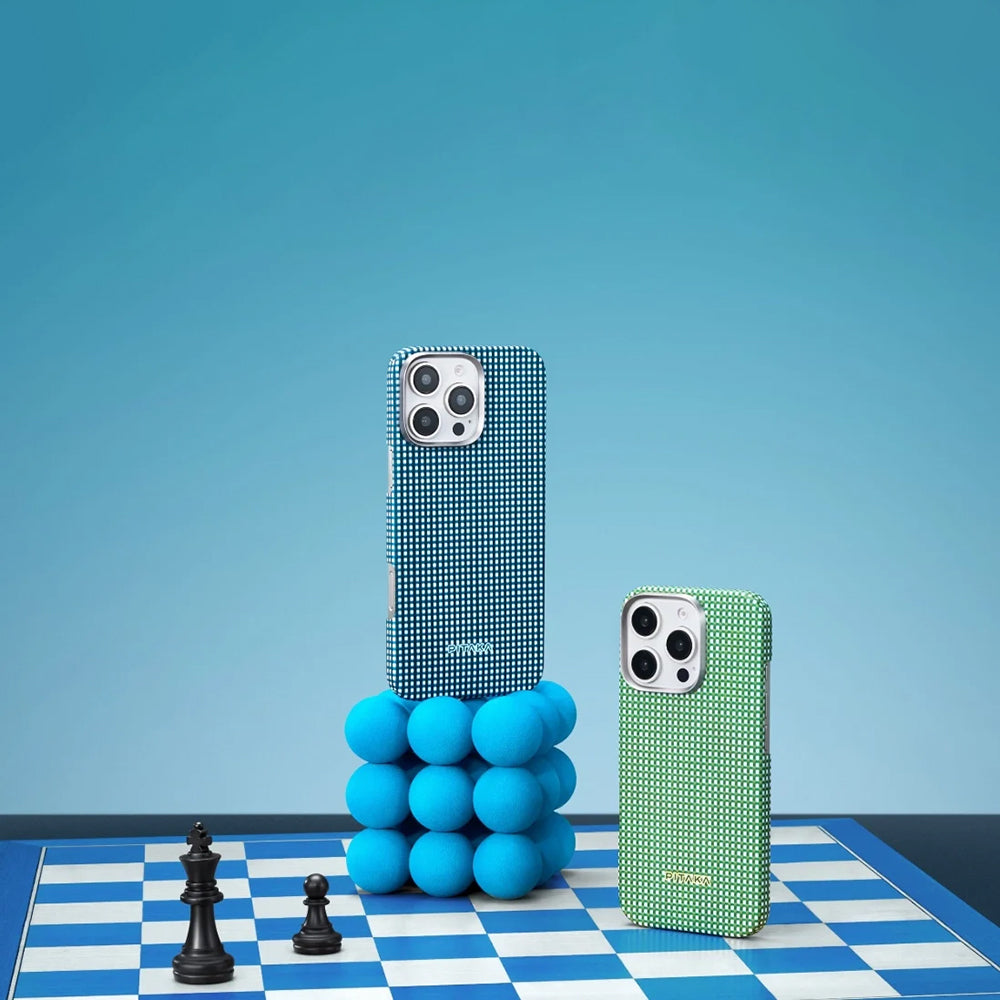 iPhone 16 Pro Kılıf M-safe Şarj Özellikli Aramid Fiber Pitaka Ultra-Slim Classic Serisi Ocean Blue Kılıf