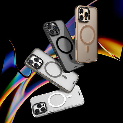 iPhone 16 Pro Kılıf M-safe Şarj Özellikli Cam Arka Yüzey TPU Youngkit Gemstone Serisi Kılıf