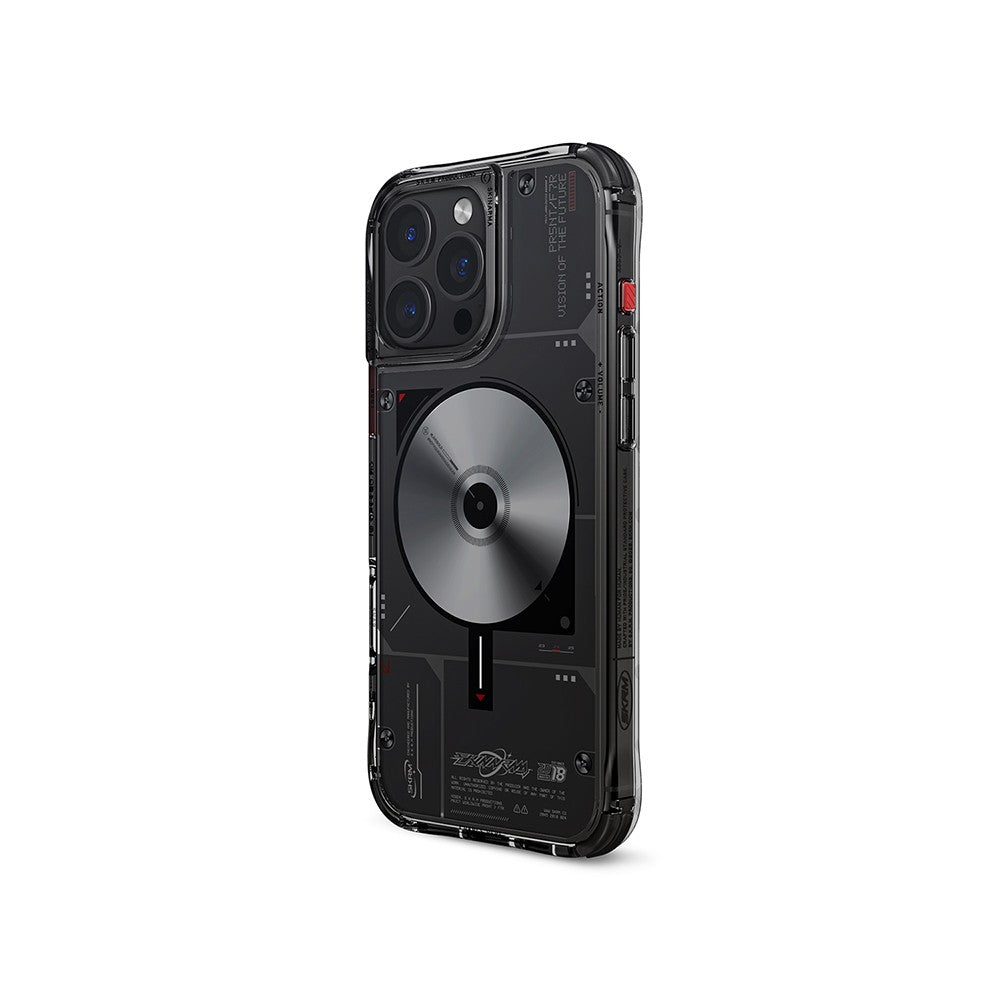 iPhone 16 Pro Kılıf M-safe Şarj Özellikli Disk Desenli Airbag Tasarımlı Skinarma Nova Kılıf