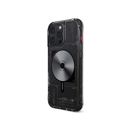 iPhone 16 Pro Kılıf M-safe Şarj Özellikli Disk Desenli Airbag Tasarımlı Skinarma Nova Kılıf