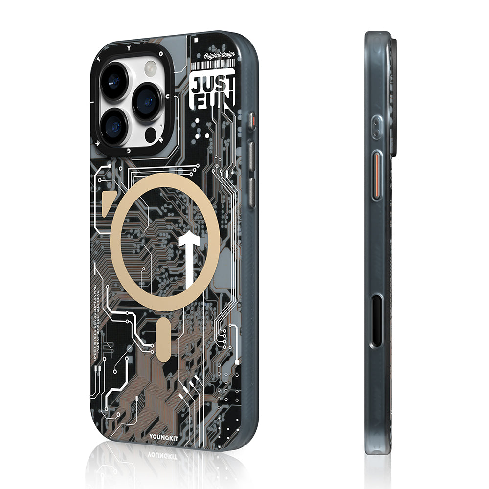 iPhone 16 Pro Kılıf M-safe Şarj Özellikli Kamera Denetim Butonlu Youngkit Technology Serisi Kılıf