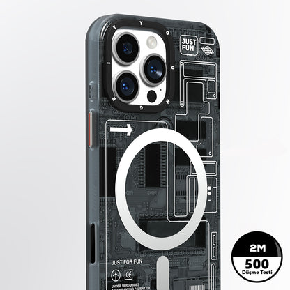 iPhone 16 Pro Kılıf M-safe Şarj Özellikli Kamera Denetim Butonlu Youngkit Technology Serisi Kılıf