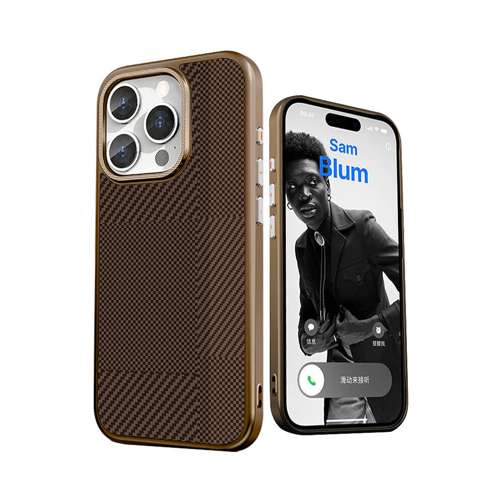 iPhone 16 Pro Kılıf M-safe Şarj Özellikli Karbon Fiber Desenli Mutural Montage Kılıf
