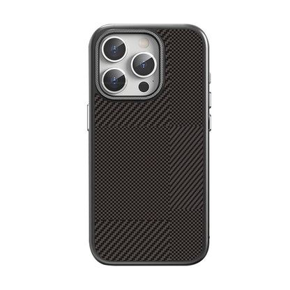 iPhone 16 Pro Kılıf M-safe Şarj Özellikli Karbon Fiber Desenli Mutural Montage Kılıf