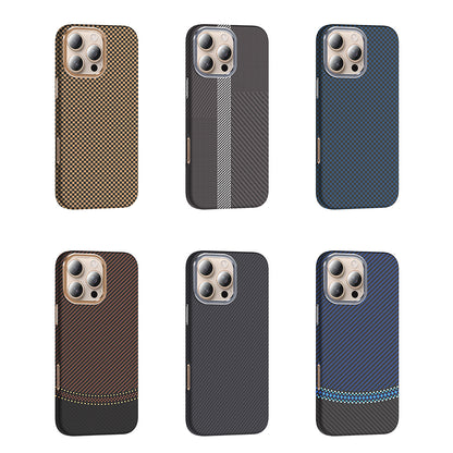 iPhone 16 Pro Kılıf M-safe Şarj Özellikli Karbon Fiber Görünümlü Zore Gros Kılıf