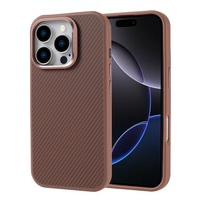 iPhone 16 Pro Kılıf M-safe Şarj Özellikli Karbon Fiber Görünümlü Zore Troy Kılıf