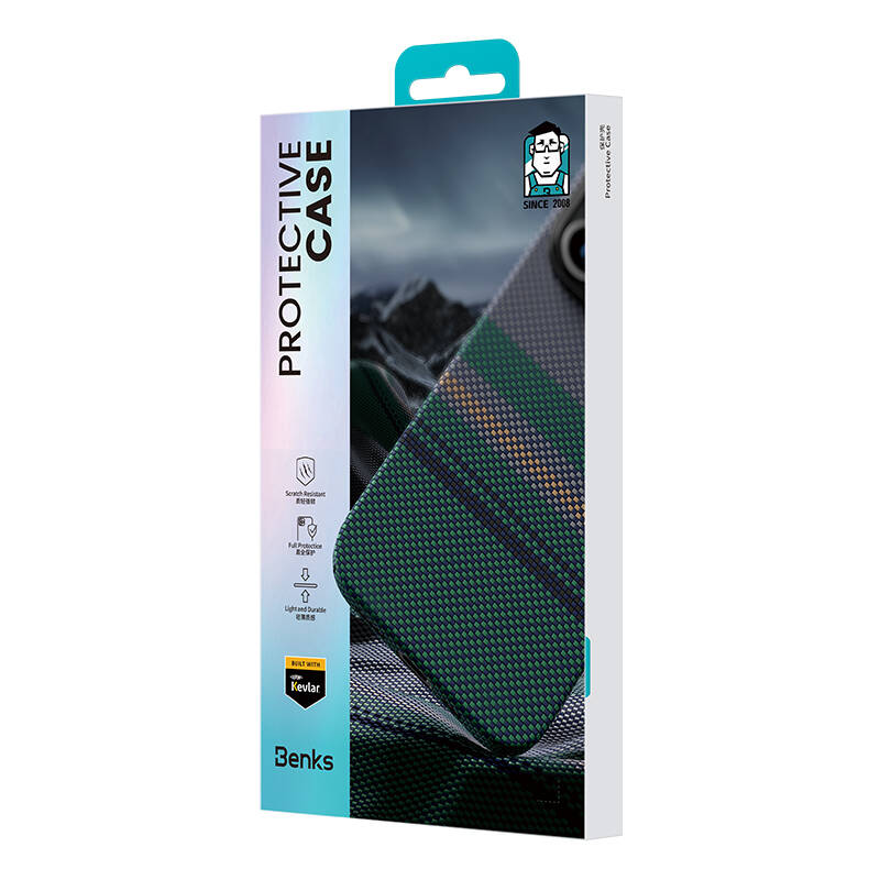 iPhone 16 Pro Kılıf M-safe Şarj Özellikli Karbon Fiber Tasarımlı Benks Aurora ArmorPro Kevlar Kılıf