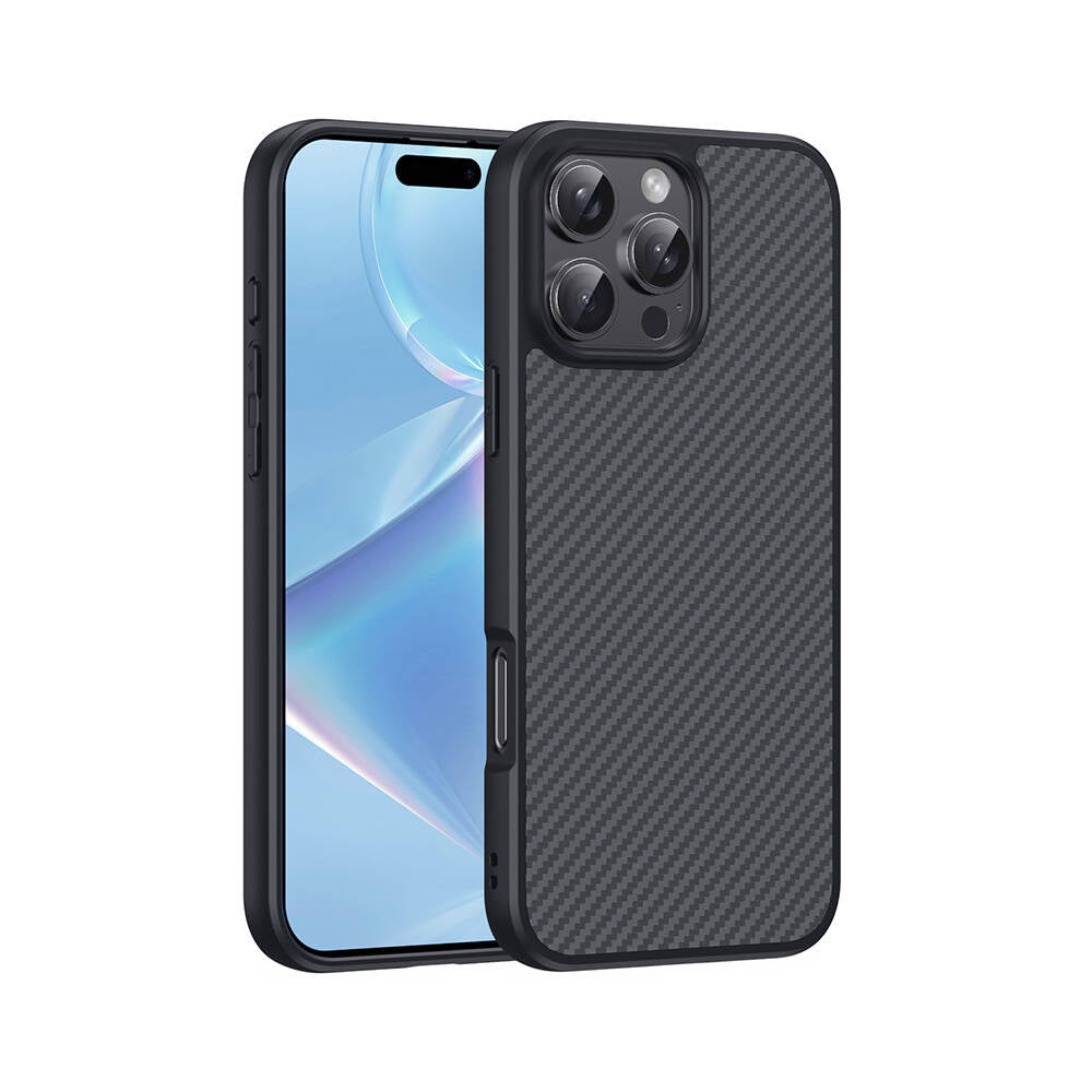 iPhone 16 Pro Kılıf M-safe Şarj Özellikli Karbon Fiber Tasarımlı Zore Elnino Kılıf
