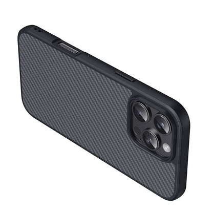 iPhone 16 Pro Kılıf M-safe Şarj Özellikli Karbon Fiber Tasarımlı Zore Elnino Kılıf