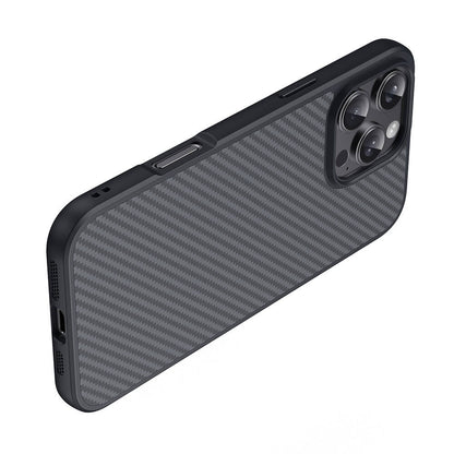 iPhone 16 Pro Kılıf M-safe Şarj Özellikli Karbon Fiber Tasarımlı Zore Elnino Kılıf