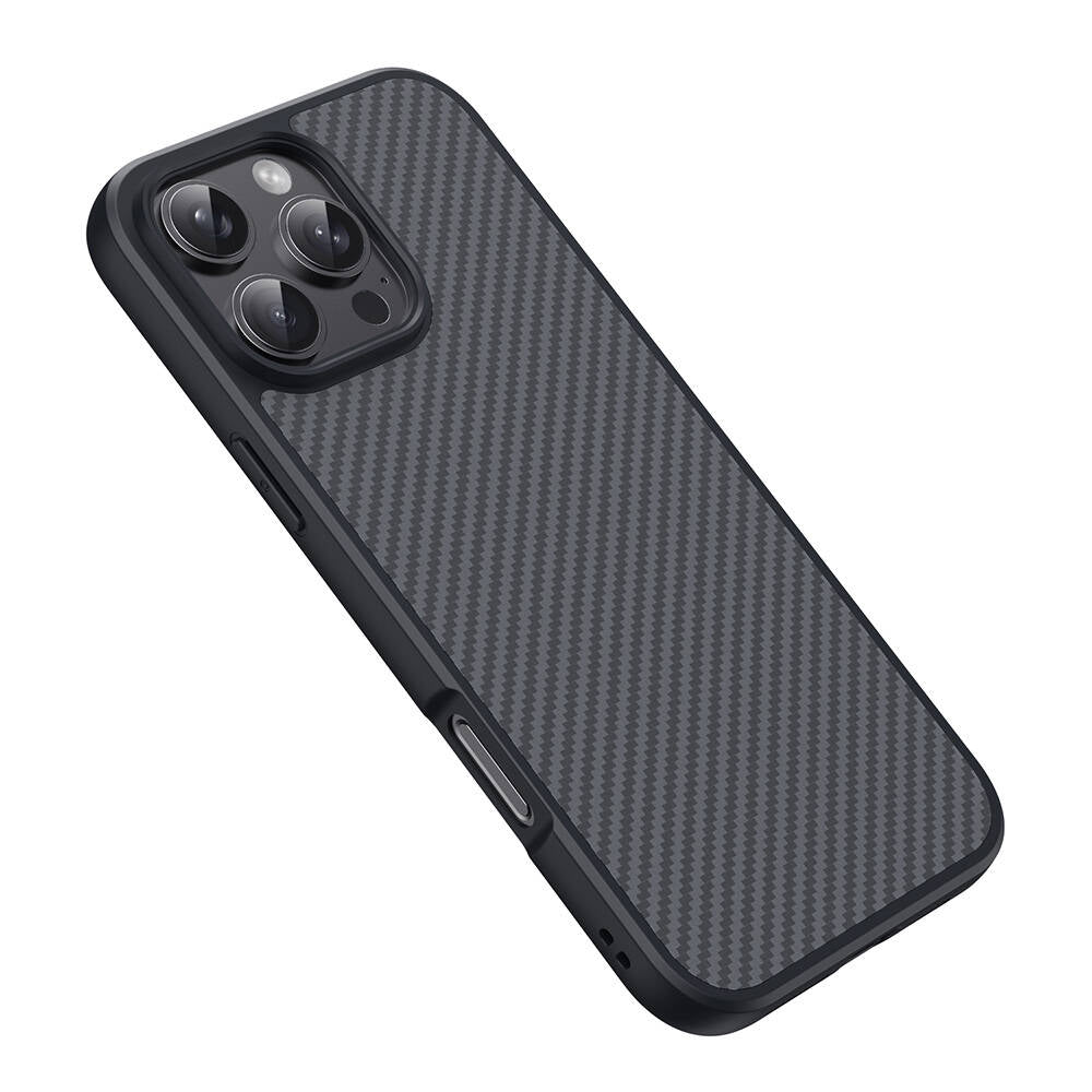 iPhone 16 Pro Kılıf M-safe Şarj Özellikli Karbon Fiber Tasarımlı Zore Elnino Kılıf