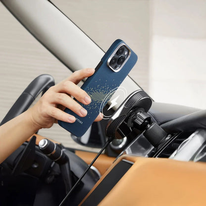 iPhone 16 Pro Kılıf M-safe Şarj Özellikli Lumintex Teknolojili Fosforlu Özellikli Aramid Karbon Fiber Pitaka Tactile Woven Starpeak Serisi Milky Way Galaxy Kılıf