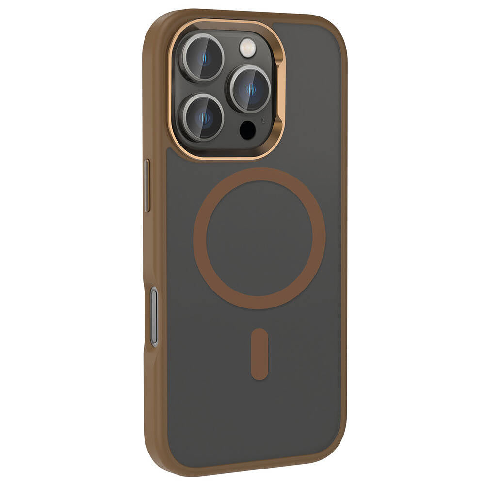 iPhone 16 Pro Kılıf M-safe Şarj Özellikli Parlak Kamera Çerçeveli Zore Kost Kılıf