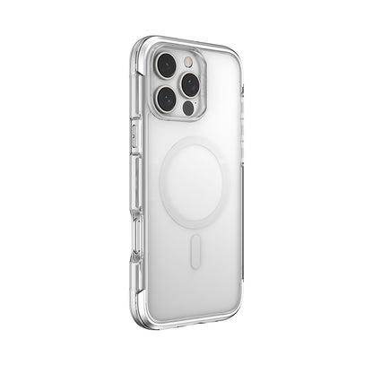iPhone 16 Pro Kılıf M-safe Şarj Özellikli Raptic Air Serisi Airbag Tasarımlı Metal Köşelikli Şeffaf Kılıf