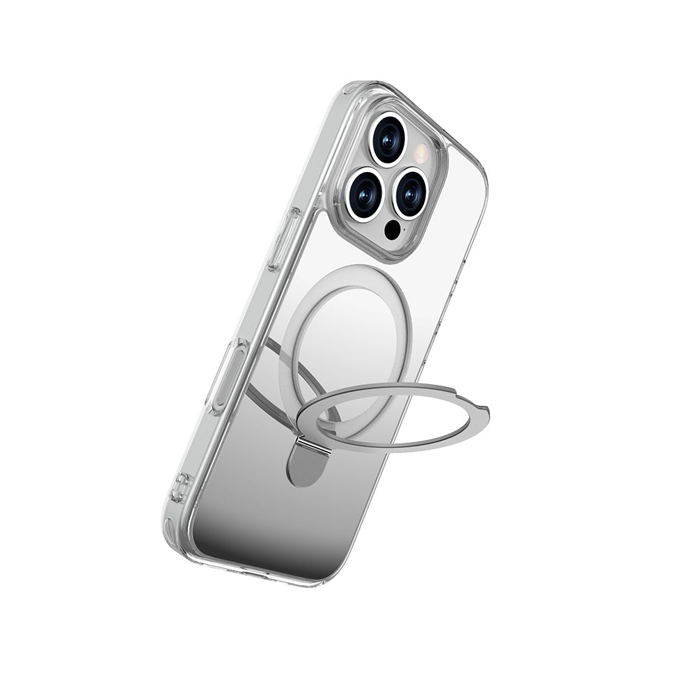 iPhone 16 Pro Kılıf M-safe Şarj Özellikli Raptic Air Stand Serisi Aynalı Arka Yüzey Standlı Kılıf