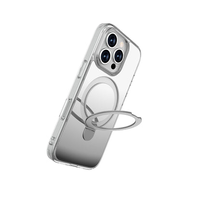 iPhone 16 Pro Kılıf M-safe Şarj Özellikli Raptic Air Stand Serisi Aynalı Arka Yüzey Standlı Kılıf